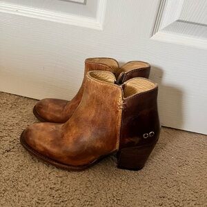 Bed Stu Distressed Brown Ankle Booties